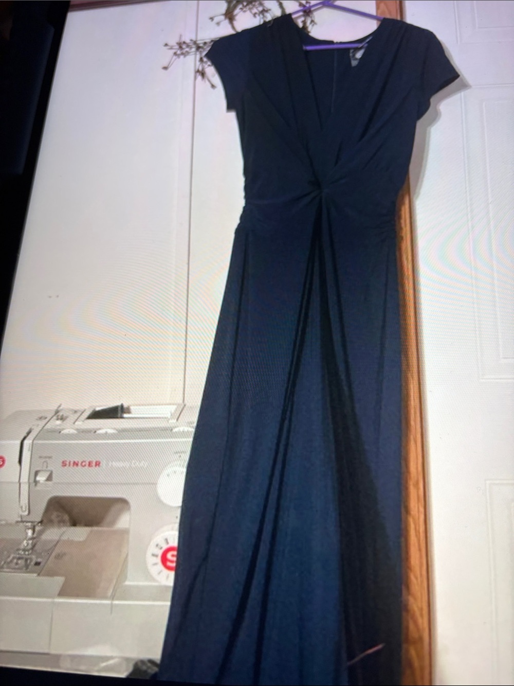 Vince Camuta  Classic Twist-Front Navy Women’s culotte Dress